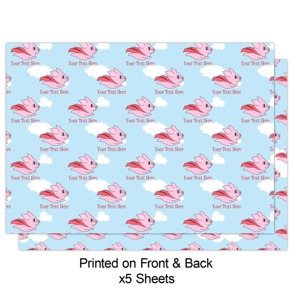 Flying Pigs Wrapping Paper Sheet - Double Sided - Front