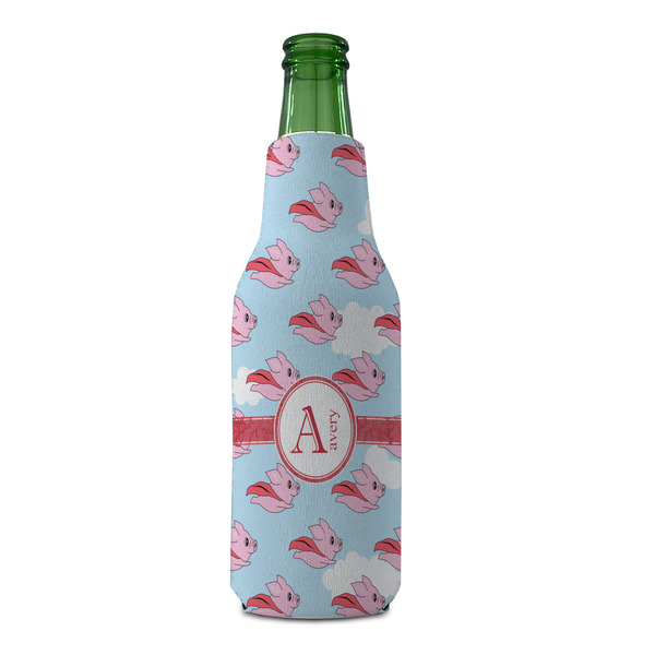 Flying Pigs Zipper Bottle Cooler - FRONT (bottle)