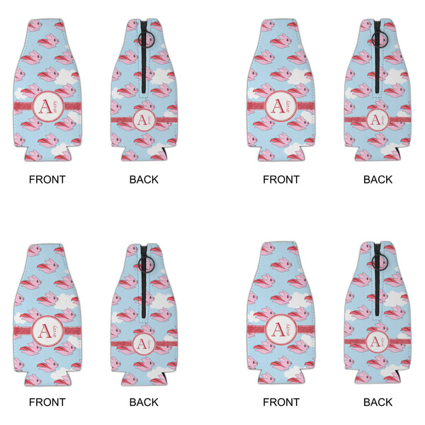 Flying Pigs Zipper Bottle Cooler - Set of 4 - APPROVAL