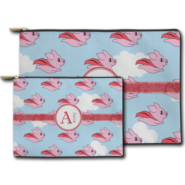 Flying Pigs Zippered Pouches - Size Comparison