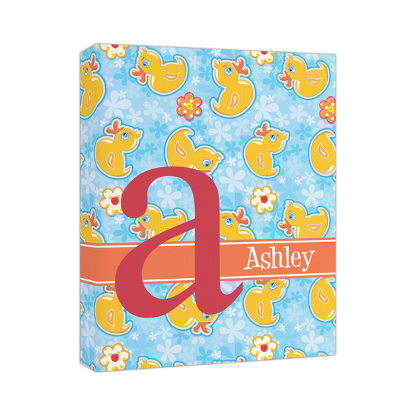 Custom Rubber Duckies & Flowers Canvas Print - 11x14 (Personalized)