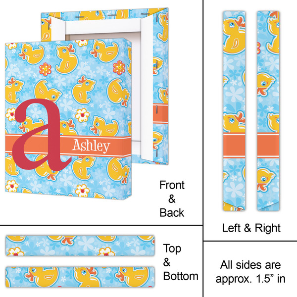 Rubber Duckies & Flowers 11x14 - Canvas Print - Approval