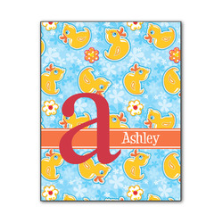 Rubber Duckies & Flowers Wood Print - 11x14 (Personalized)