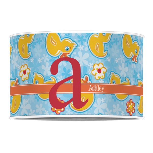 Rubber Duckies & Flowers 12" Drum Lampshade - FRONT (Poly Film)