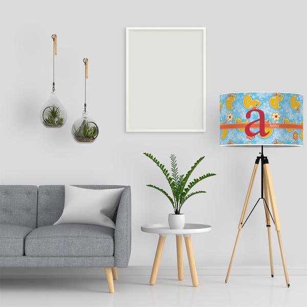 Rubber Duckies & Flowers 12" Drum Lampshade - LIFESTYLE