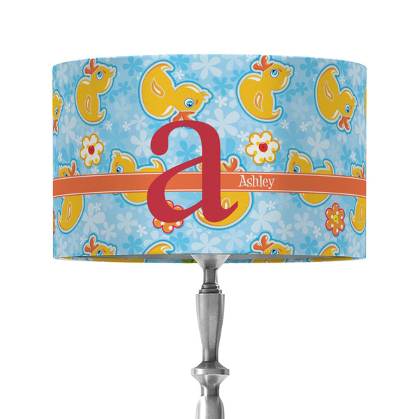 Rubber Duckies & Flowers 12" Drum Lampshade - ON STAND (Fabric)