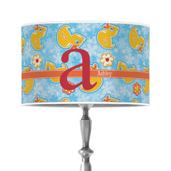 Rubber Duckies & Flowers 12" Drum Lamp Shade - Poly-film (Personalized)