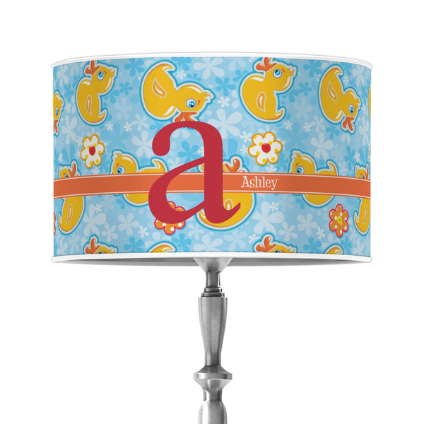 Custom Rubber Duckies & Flowers 12" Drum Lamp Shade - Poly-film (Personalized)