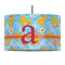 Rubber Duckies & Flowers 12" Drum Pendant Lamp - Fabric (Personalized)