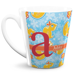 Rubber Duckies & Flowers 12 Oz Latte Mug (Personalized)