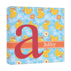 Rubber Duckies & Flowers Canvas Print - 12x12 (Personalized)