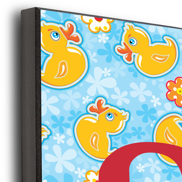 Rubber Duckies & Flowers 12x12 Wood Print - Closeup
