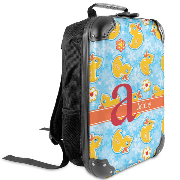 Custom Rubber Duckies & Flowers Kids Hard Shell Backpack (Personalized)