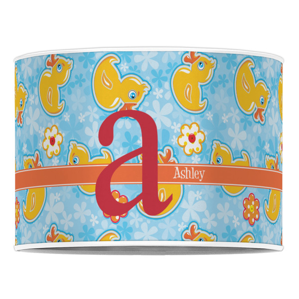 Rubber Duckies & Flowers 16" Drum Lampshade - FRONT (Poly Film)