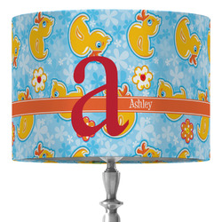Rubber Duckies & Flowers 16" Drum Lamp Shade - Fabric (Personalized)