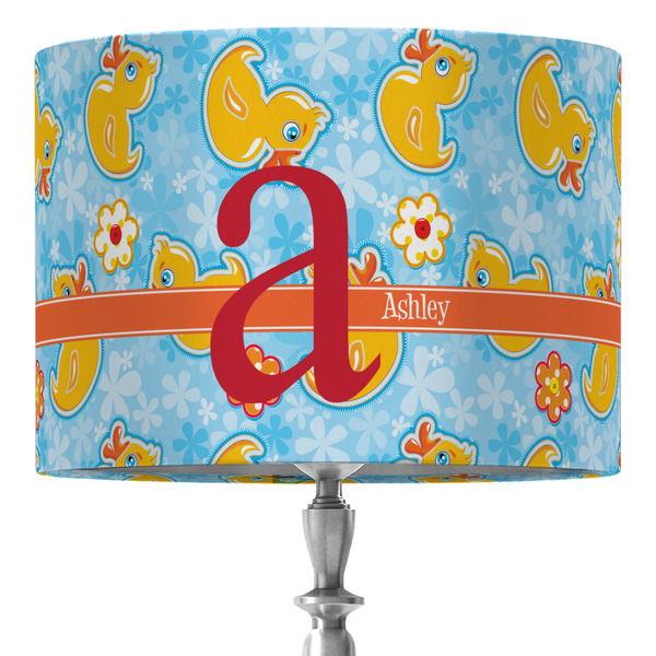 Custom Rubber Duckies & Flowers 16" Drum Lamp Shade - Fabric (Personalized)