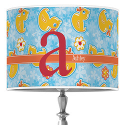 Rubber Duckies & Flowers 16" Drum Lamp Shade - Poly-film (Personalized)