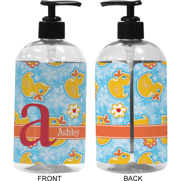 Rubber Duckies & Flowers 16 oz Plastic Liquid Dispenser (Approval)