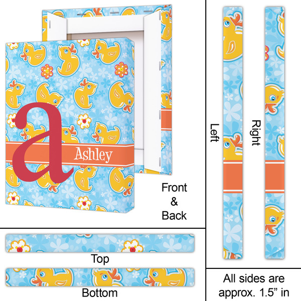 Rubber Duckies & Flowers 16x20 - Canvas Print - Approval