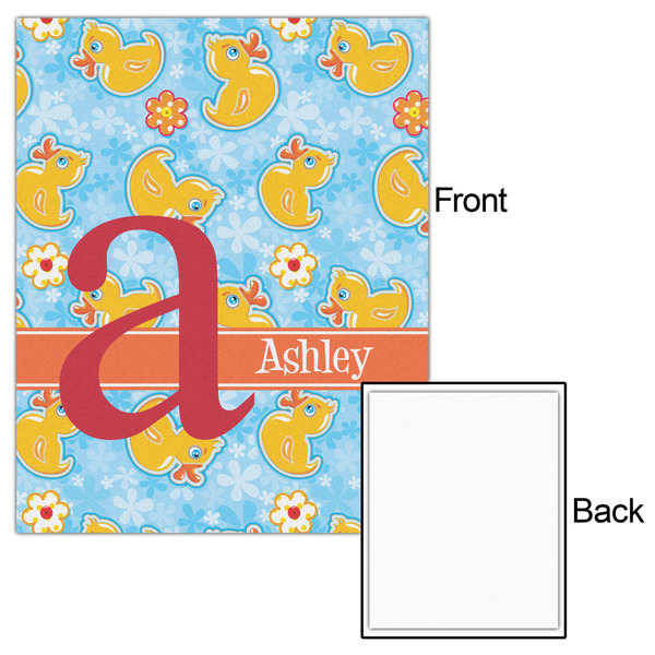 Rubber Duckies & Flowers 16x20 - Matte Poster - Front & Back