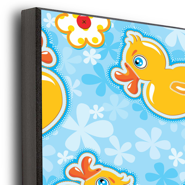 Rubber Duckies & Flowers 16x20 Wood Print - Closeup
