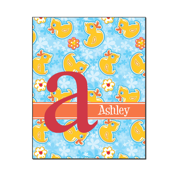 Custom Rubber Duckies & Flowers Wood Print - 16x20 (Personalized)