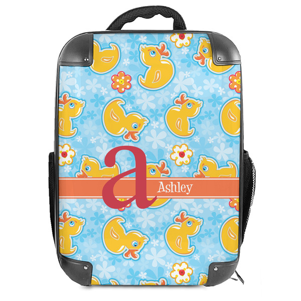Custom Rubber Duckies & Flowers 18" Hard Shell Backpack (Personalized)