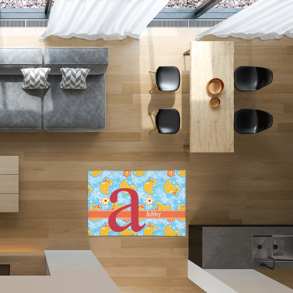 Rubber Duckies & Flowers 2'x3' Indoor Area Rugs - IN CONTEXT