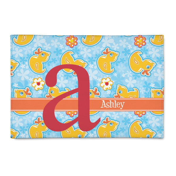 Custom Rubber Duckies & Flowers 2' x 3' Indoor Area Rug (Personalized)