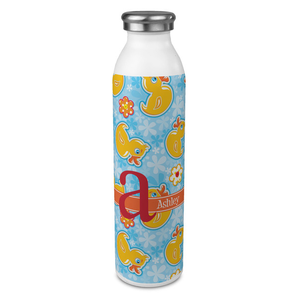 Custom Rubber Duckies & Flowers 20oz Stainless Steel Water Bottle - Full Print (Personalized)