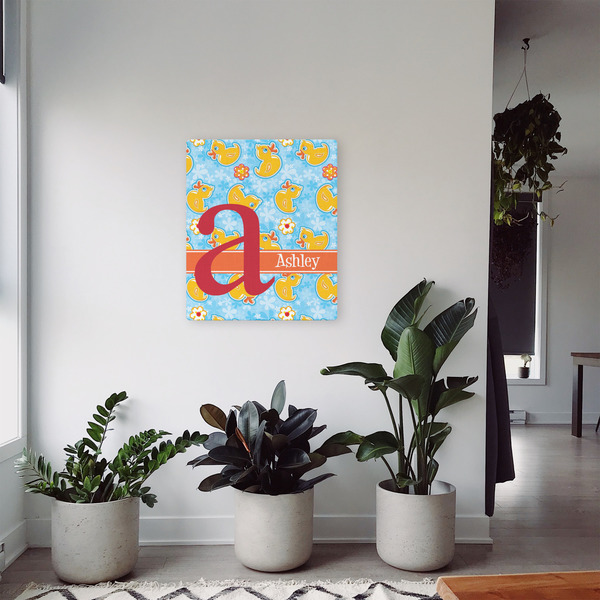 Rubber Duckies & Flowers 20x24 - Canvas Print - In Context