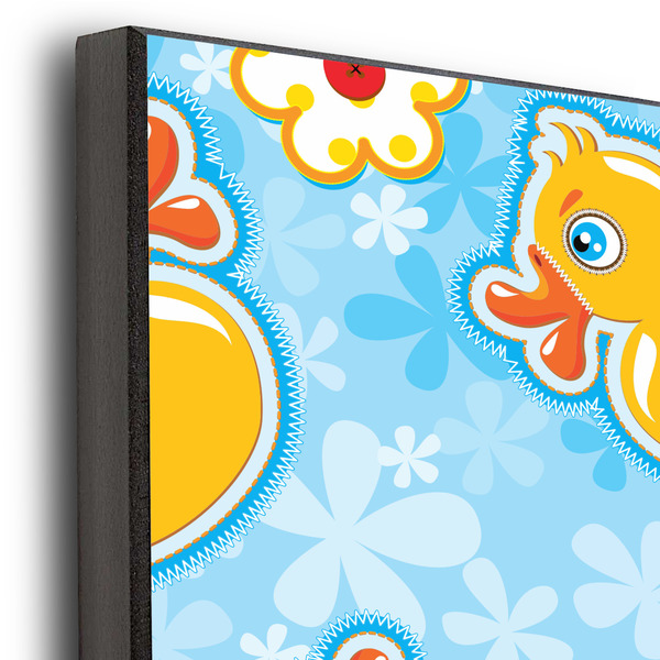 Rubber Duckies & Flowers 20x24 Wood Print - Closeup