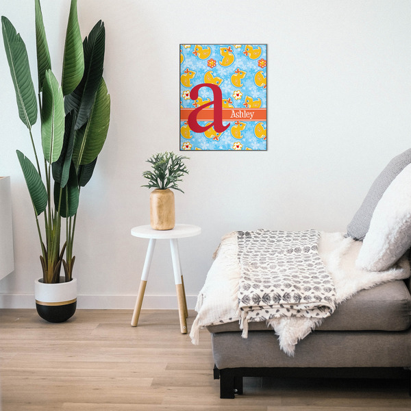 Rubber Duckies & Flowers 20x24 Wood Print - In Context