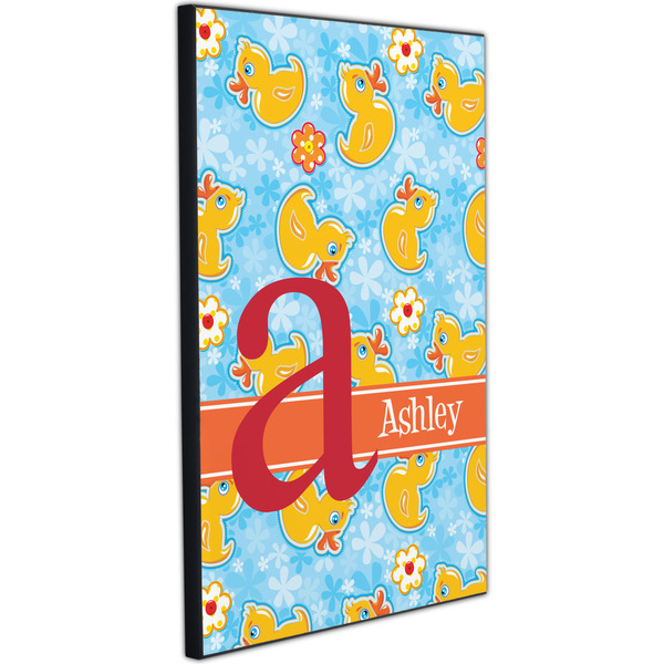 Rubber Duckies & Flowers 20x30 Wood Print - Angle View