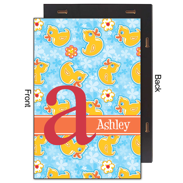 Rubber Duckies & Flowers 20x30 Wood Print - Front & Back View