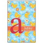 Rubber Duckies & Flowers Wood Print - 20x30 (Personalized)