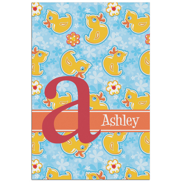 Custom Rubber Duckies & Flowers Poster - Matte - 24x36 (Personalized)