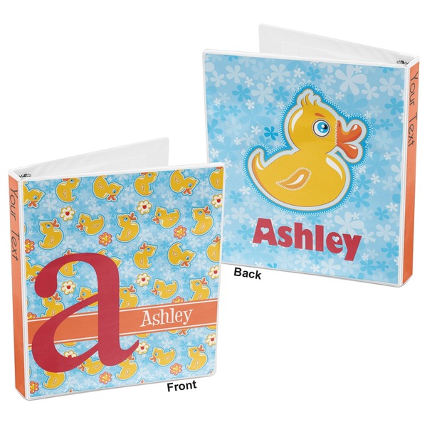 Rubber Duckies & Flowers 3-Ring Binder Front and Back