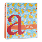 Rubber Duckies & Flowers 3-Ring Binder - 1 inch (Personalized)