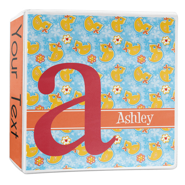 Custom Rubber Duckies & Flowers 3-Ring Binder - 2 inch (Personalized)