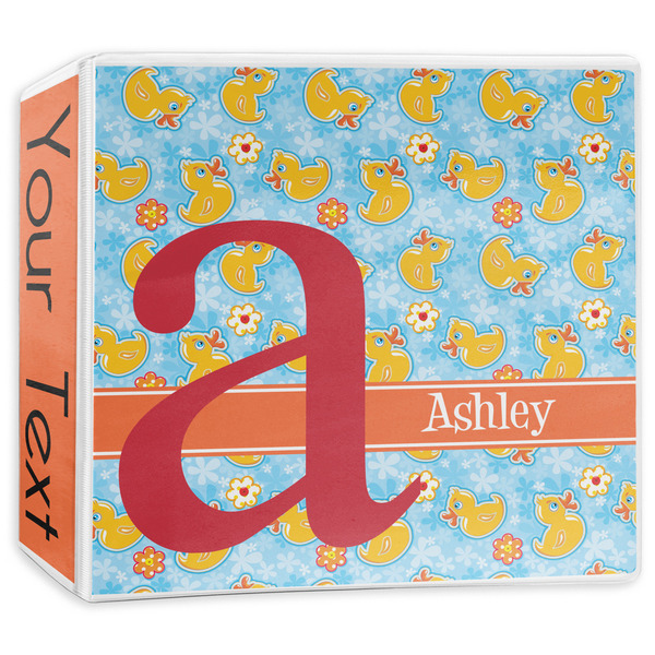 Custom Rubber Duckies & Flowers 3-Ring Binder - 3 inch (Personalized)