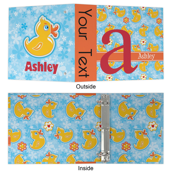 Rubber Duckies & Flowers 3 Ring Binders - Full Wrap - 2" - APPROVAL