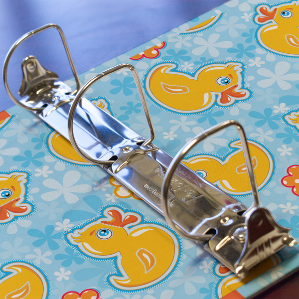 Rubber Duckies & Flowers 3 Ring Binders - Full Wrap - 2" - DETAIL