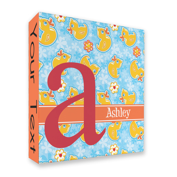 Custom Rubber Duckies & Flowers 3 Ring Binder - Full Wrap - 2" (Personalized)