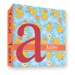 Rubber Duckies & Flowers 3 Ring Binder - Full Wrap - 3" (Personalized)