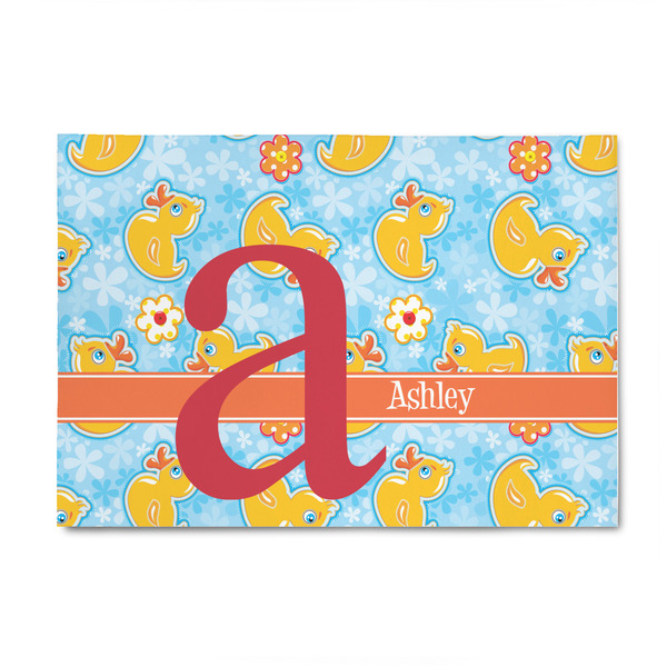Custom Rubber Duckies & Flowers 4' x 6' Indoor Area Rug (Personalized)