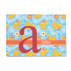 Rubber Duckies & Flowers 4' x 6' Patio Rug (Personalized)