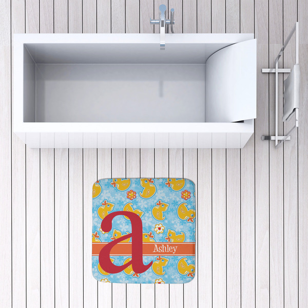Rubber Duckies & Flowers 48x48 Foam Memory Mat - LIFESTYLE