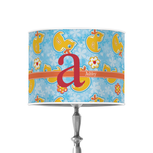 Rubber Duckies & Flowers 8" Drum Lampshade - ON STAND (Poly Film)