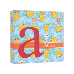 Rubber Duckies & Flowers Canvas Print - 8x8 (Personalized)